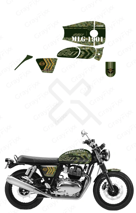 Military Edition Full Body Sticker Compatible with Interceptor 650 | Made in Premium Matte Vinyl with FPF (Fade Protection Film), Precut Sticker, Waterproof, Pack of 1